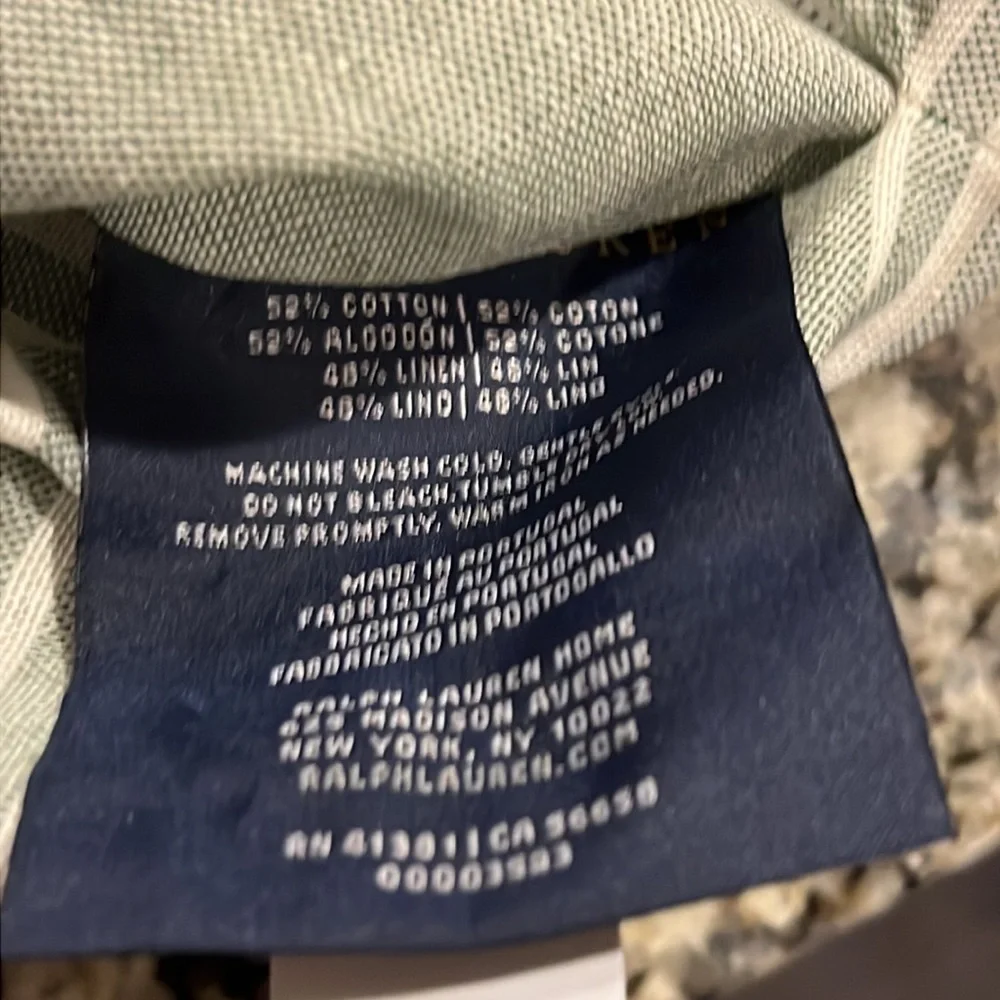 Ralph Lauren Oakview Standard Pillow Sham pillowcase X 1 new 20x28” blue white